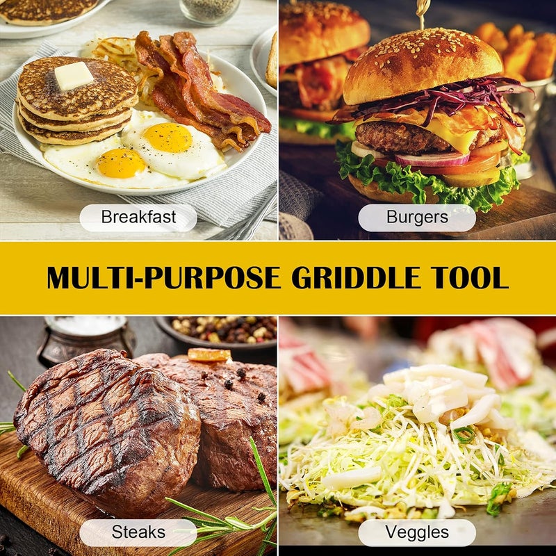 Aofmee Griddle Accessories Kit, 19 Pcs Flat Top Grill Accessories Set for Blackstone and Camp Chef, Griddle Tools Set with Basting Cover, Spatula, Scraper, Bottle, Tongs, Egg Ring for Outdoor BBQ and Camping - Image 4